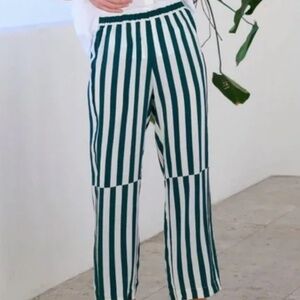💚 AYR “The Flow State” Silk Pants in Green Stripe | Size L | New Without Tag 💚